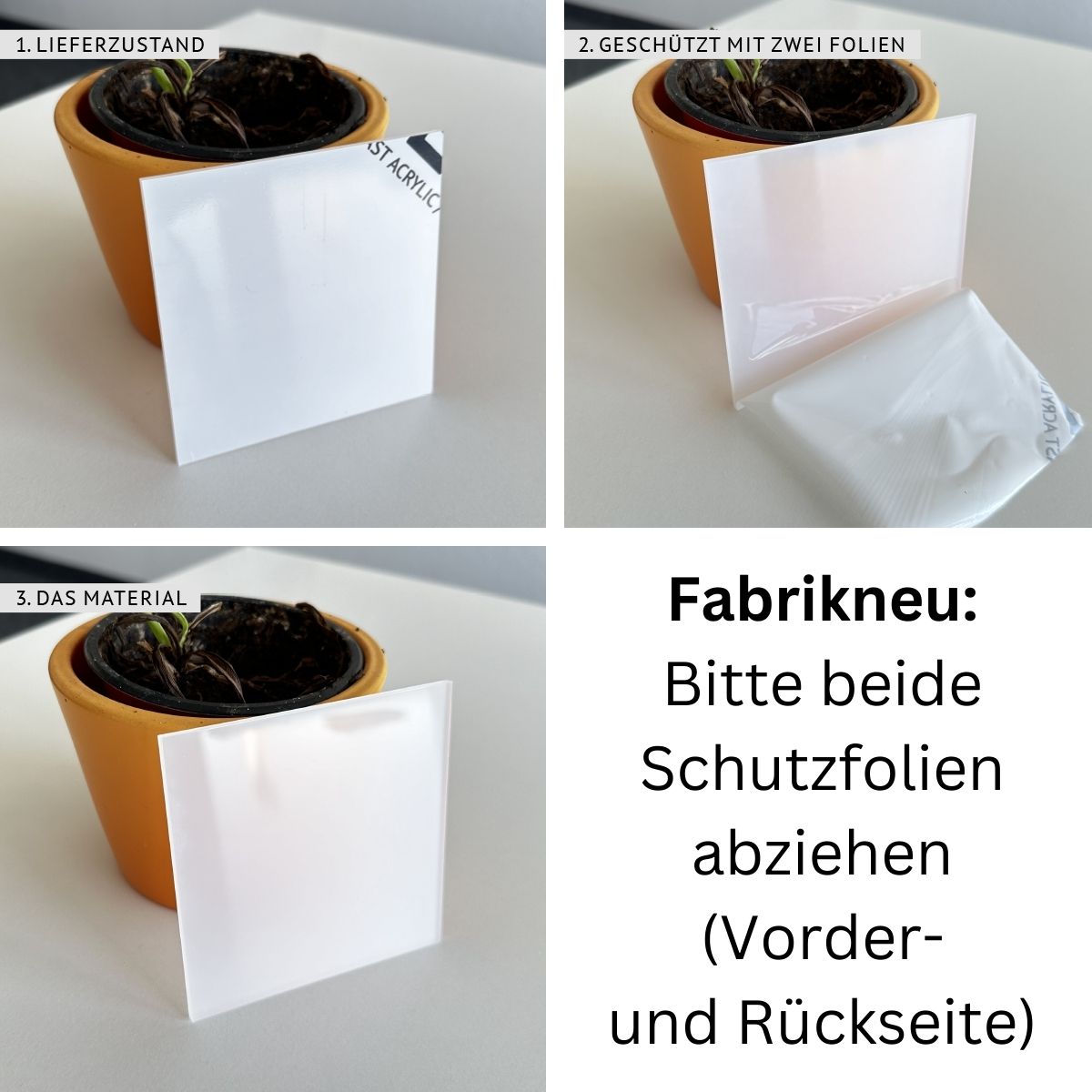 5 mm Acrylglas GS Weiß (Größe wählbar) - Zuschnitt mit Säge