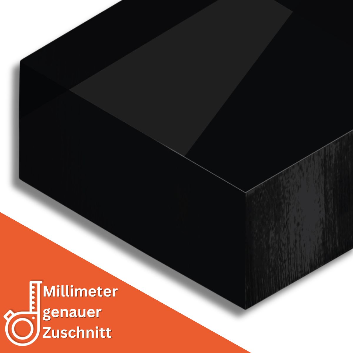 3 mm Acrylglas GS Schwarz (Größe wählbar) - Laserschnitt